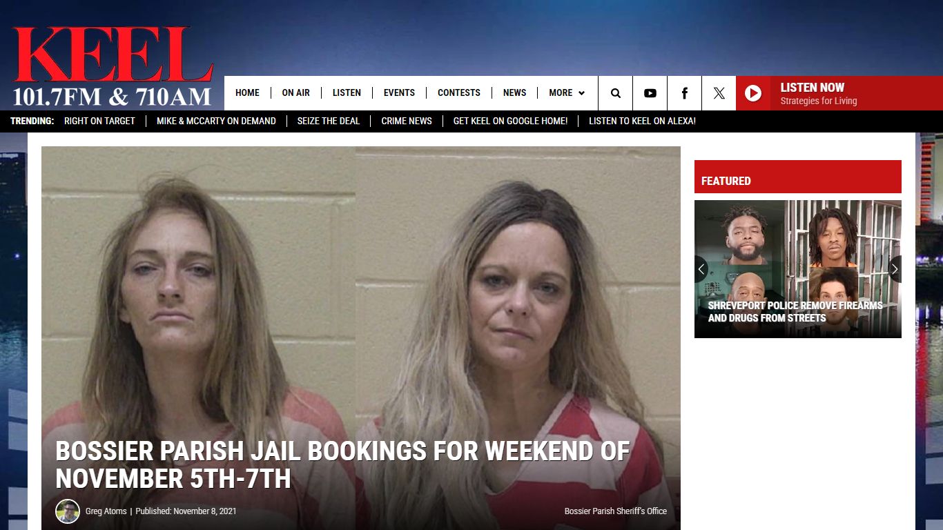 Bossier Parish Jail Bookings For Weekend of November 5th-7th