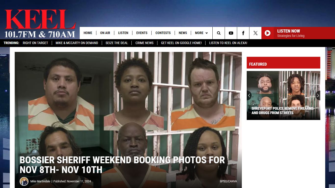 Bossier Sheriff Weekend Booking Photos for Nov 8th- Nov 10th